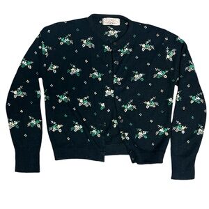 Floral Black Cardigan